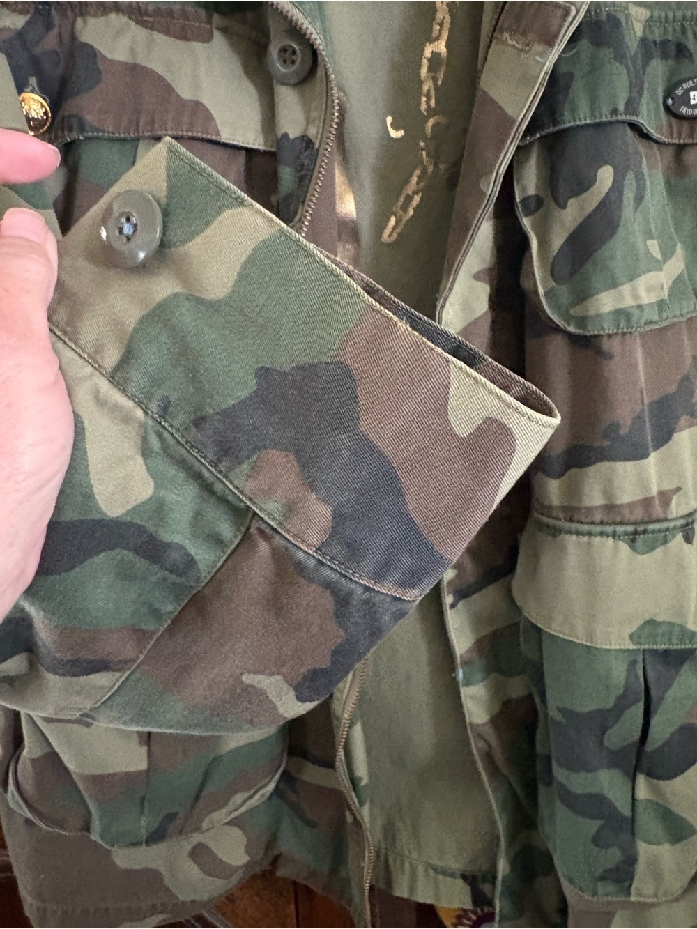 DC Men's Woodland Camo Field Jacket - Green/Brown Size Medium - Picture 3 of 14